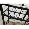 Image 6 : Rolling Metal Wine Rack w/Glass Shelves (Measures : 70"H x 35"W x 17-3/4"D)