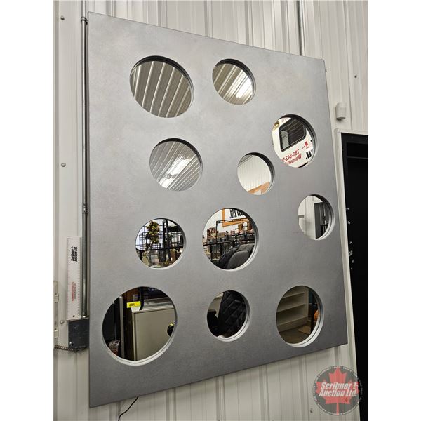 Large Wall Mounted Decorative Mirrored Panel  (Measures : 60"H x 48"W x 3/4"D)