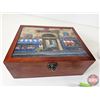 Image 6 : Trinket Box w/Artificial Plants (3) (Box Measures : 4"H x 10"W x 8-1/4"D)