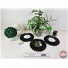 Image 1 : Artificial Plants, Wall Mirror Décor & Lidded Glass Tumbler