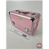 Image 1 : Portable Make-Up Train Case (Pink) (Measures : 9-1/2"H x 14-1/2"W x 7-1/2"D)