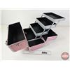 Image 3 : Portable Make-Up Train Case (Pink) (Measures : 9-1/2"H x 14-1/2"W x 7-1/2"D)