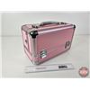 Image 4 : Portable Make-Up Train Case (Pink) (Measures : 9-1/2"H x 14-1/2"W x 7-1/2"D)