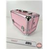Image 5 : Portable Make-Up Train Case (Pink) (Measures : 9-1/2"H x 14-1/2"W x 7-1/2"D)
