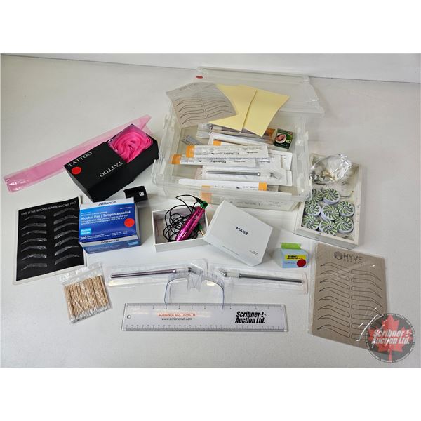 Microblading Combo : Mast Tour Wireless Tattoo Pen Machine, Eyebrow Carbon Cast Pad, Tina Davies U N