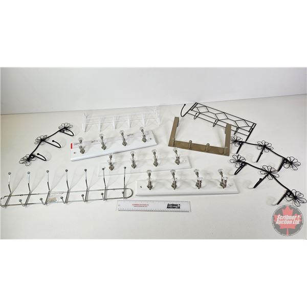 Various Wall-Mounted Hooks & Racks (8)