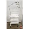 Image 1 : Esthetician Rolling Cart w/Magnifying Lamp  (Cart Measures : 37-1/2"H x 22"W x 13-1/2"D)