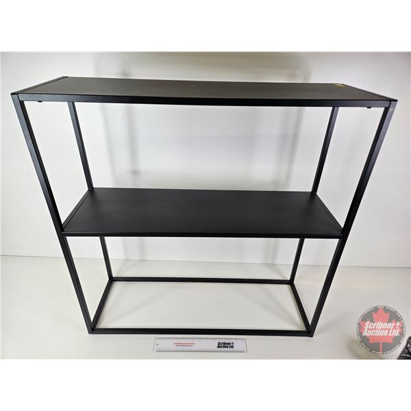 Black Metal Console Table  (Measures : 31-1/2"H x 31-1/4"W x 10-1/4"D)