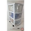Image 1 : Plastic Rolling Organizer w/Contents  (Cotton Pads, Mop Heads, Disposable Shot Glasses, Spray Nozzle