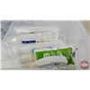 Image 2 : Plastic Rolling Organizer w/Contents  (Cotton Pads, Mop Heads, Disposable Shot Glasses, Spray Nozzle