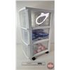 Image 5 : Plastic Rolling Organizer w/Contents  (Cotton Pads, Mop Heads, Disposable Shot Glasses, Spray Nozzle
