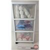 Image 6 : Plastic Rolling Organizer w/Contents  (Cotton Pads, Mop Heads, Disposable Shot Glasses, Spray Nozzle