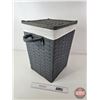 Image 6 : Laundry Basket w/Throw Pillows (2) (Basket Measures : 19-1/2"H x 14"W x 14"D)