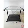 Image 1 : Glass Top Metal Rolling Stand  (Measures : 22-1/2"H x 24"W x 19-1/2"D)