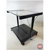 Image 2 : Glass Top Metal Rolling Stand  (Measures : 22-1/2"H x 24"W x 19-1/2"D)