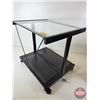 Image 4 : Glass Top Metal Rolling Stand  (Measures : 22-1/2"H x 24"W x 19-1/2"D)