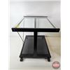 Image 5 : Glass Top Metal Rolling Stand  (Measures : 22-1/2"H x 24"W x 19-1/2"D)