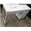 Image 1 : IKEA BESTÅ BURS Desk (High-Gloss) (2 Drawer) c/w Rolling 3 Drawer Organizer Unit (Ideal for Nail Tec