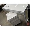 Image 4 : IKEA BESTÅ BURS Desk (High-Gloss) (2 Drawer) c/w Rolling 3 Drawer Organizer Unit (Ideal for Nail Tec