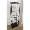 Image 2 : IKEA VITTSJÖ Shelf Unit w/Black Metal Frame & Glass Shelves  (Measures : 69"H x 20"W x 14-1/4"D)
