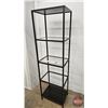 Image 3 : IKEA VITTSJÖ Shelf Unit w/Black Metal Frame & Glass Shelves  (Measures : 69"H x 20"W x 14-1/4"D)