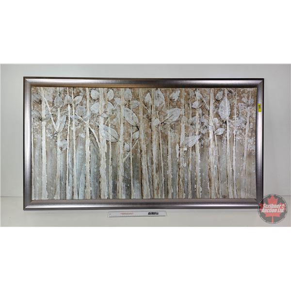 Large Framed Canvas Wall Art : Textured Landscape  (Measures : 29"H x 53"W)