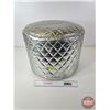 Image 1 : Chrome Metallic Ottoman (Measures : 13-1/2"H x 16-1/2"Dia)