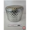 Image 3 : Chrome Metallic Ottoman (Measures : 13-1/2"H x 16-1/2"Dia)