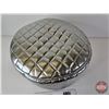 Image 4 : Chrome Metallic Ottoman (Measures : 13-1/2"H x 16-1/2"Dia)