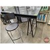 Image 3 : Counter Height Industrial Glass Top Desk c/w Tall Chair (Measures : 39"H x 55"W x 27-1/2"D)