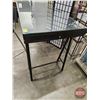 Image 4 : Counter Height Industrial Glass Top Desk c/w Tall Chair (Measures : 39"H x 55"W x 27-1/2"D)