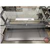 Image 5 : Glass Top Office Desk w/Pull Out Keyboard Tray (Metal Frame) c/w Leather Office Chair  (Desk Measure