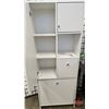Image 3 : White Lockable Storage Cupboard w/Mirror & Bottom Hopper Drawer  (Measures : 67-1/4"H x 26"W x 13"D)