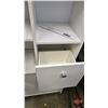 Image 5 : White Lockable Storage Cupboard w/Mirror & Bottom Hopper Drawer  (Measures : 67-1/4"H x 26"W x 13"D)