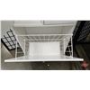 Image 6 : White Lockable Storage Cupboard w/Mirror & Bottom Hopper Drawer  (Measures : 67-1/4"H x 26"W x 13"D)