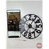 Image 1 : Wall Décor Mirror & Metal Frame Clock  (Clock Measures : 23-3/4"Dia)