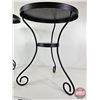 Image 2 : Black Tin Pedestal Side Tables (2) (Measures : 25-3/4"H x 19-1/4"Dia)