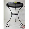 Image 3 : Black Tin Pedestal Side Tables (2) (Measures : 25-3/4"H x 19-1/4"Dia)