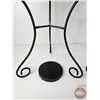 Image 4 : Black Tin Pedestal Side Tables (2) (Measures : 25-3/4"H x 19-1/4"Dia)