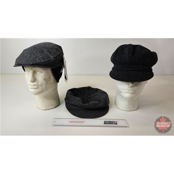 Tilley Caps (3) : c/w Display Heads (2) : (2) Size Small & (1) Size Medium