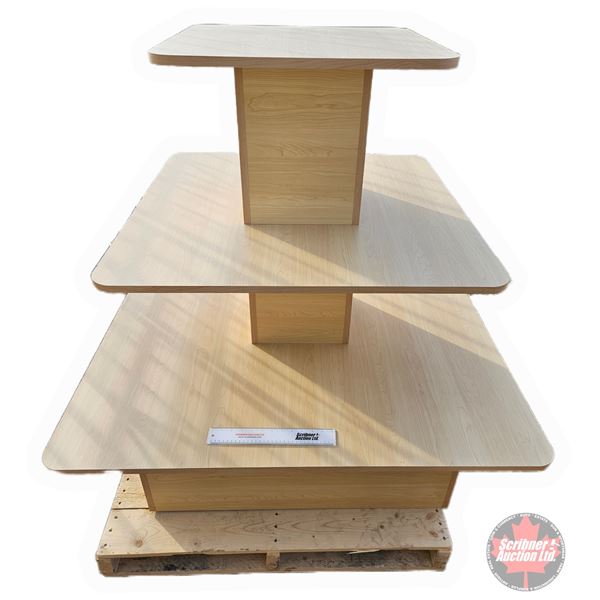 3 Tier Retail Store Display Shelving Unit  (48"H x 48"W x 48"D)
