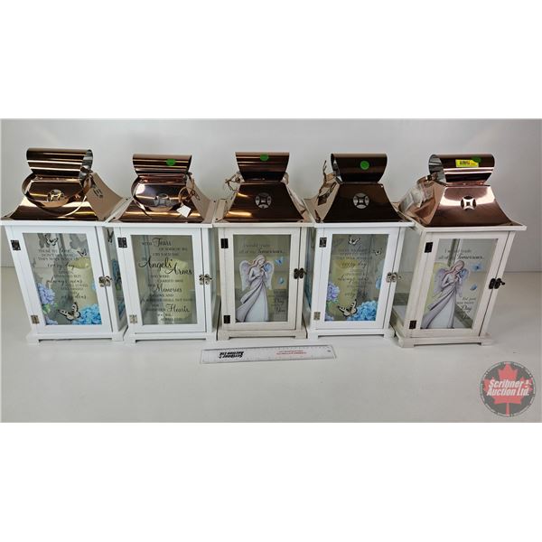 Memorial Candle Lanterns ~ Forever in our Hearts (5) (each with Batt Op Candle) (17-1/2"H x 9"W x 9"