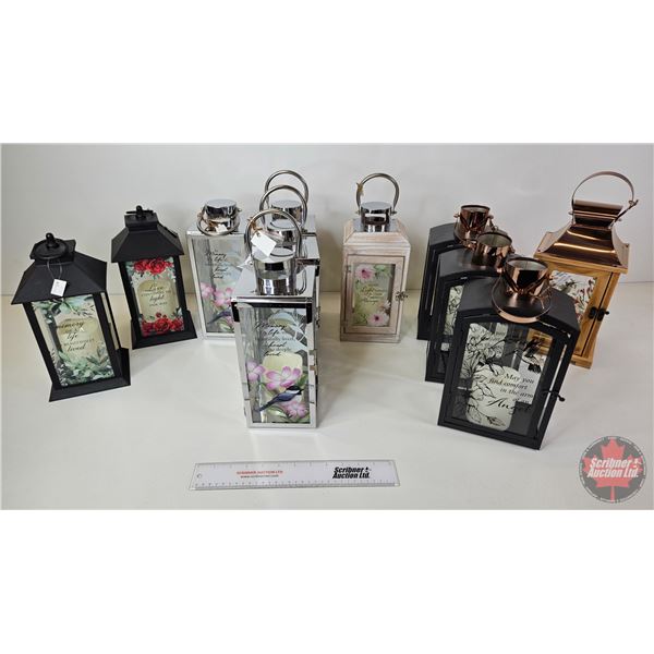 Memorial Candle Lanterns ~ Variety (11) (each with Batt Op Candle) (Tallest Measures: 13"H)