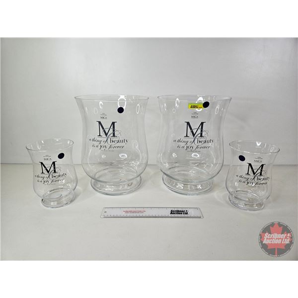Clear Glass Vases (Large) (4) MICA DECORATIONS "a thing of beauty is joy forever" (Large : 13-1/2"H)