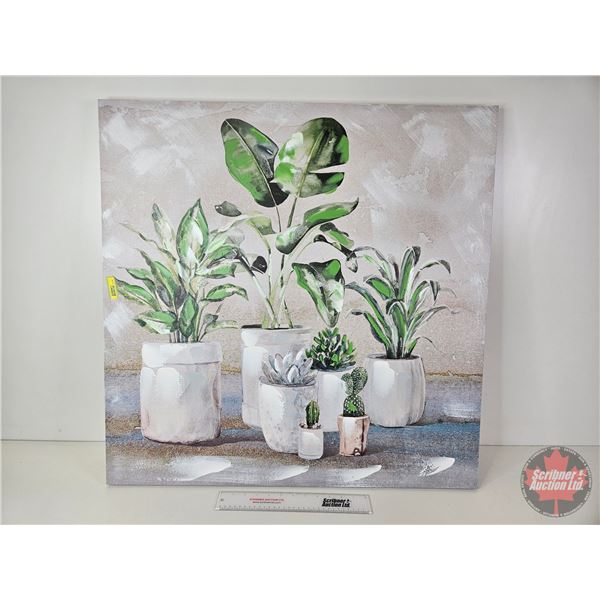 Canvas Wall Art : Potted Greenery (31-1/2" x 31-1/2")