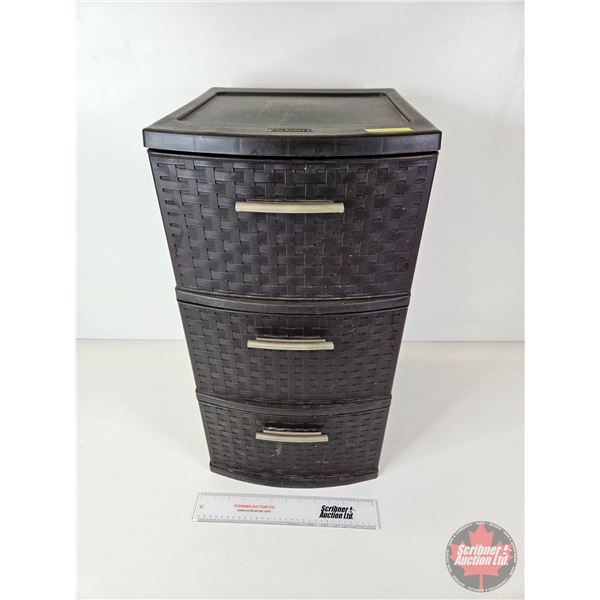 3 Drawer Storage Unit (Plastic) (c/w Contents) (24"H x 12-1/2"W x 15"D)