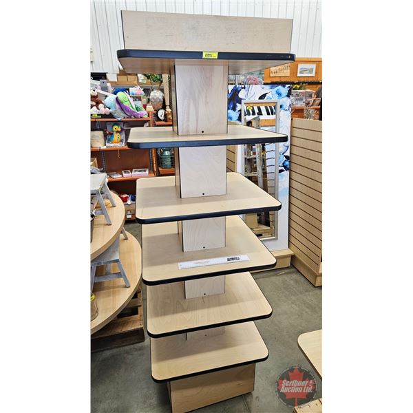 6 Tier Rotating Retail Store Display Shelving Unit on castors (70-1/4"H x 23"W x 23"D)