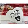 Image 2 : Combo: Adopted & Adored Heart Wall Hanging; 2 Puppies in Angle Wings; Place Mat & Square Plant Pot