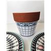 Image 4 : Combo: Place Mats; "NOW Designs" Plates (4); Plant Pot; Wooden Tray (Tray Measures: 4"H x 23-3/4"W x