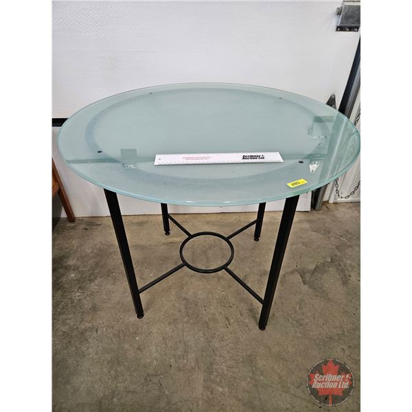 Glass Top Round Table : Metal Frame (1/2" Glass Top) (31"H x 36"Dia)